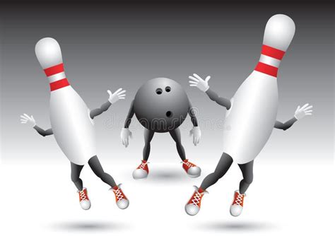 Bowling Pins Running From Bowling Ball Stock Photos Image 8993693