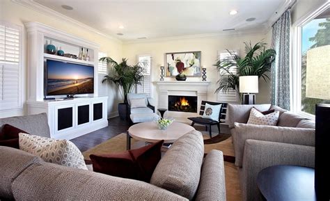 remarkable   arrange living room furniture  fireplace  tv