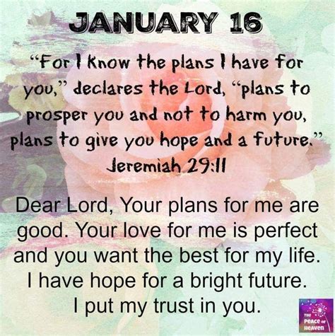 January 16 Jeremiah 2911 Good Morning Quotes For Him Daily Bible