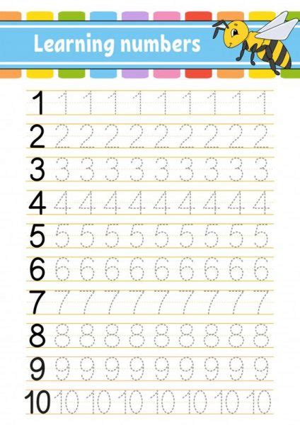 number chart writing worksheet school