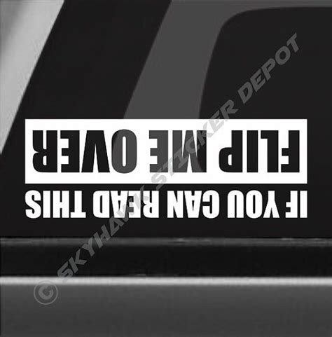 If You Can Read This Flip Me Over Funny By Skyhawkstickerdepot Jeep Stickers Funny Bumper