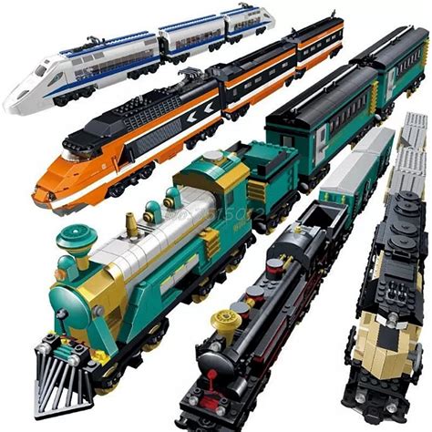 Technic Legoing Train City Steam Locomotive Internal Combustion Loco