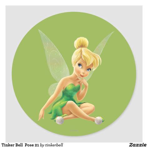 Tinker Bell Pose 21 Classic Round Sticker In 2020