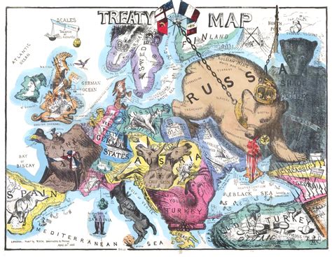 british satirical map of europe 1856 at the end of crimean war r mapporn