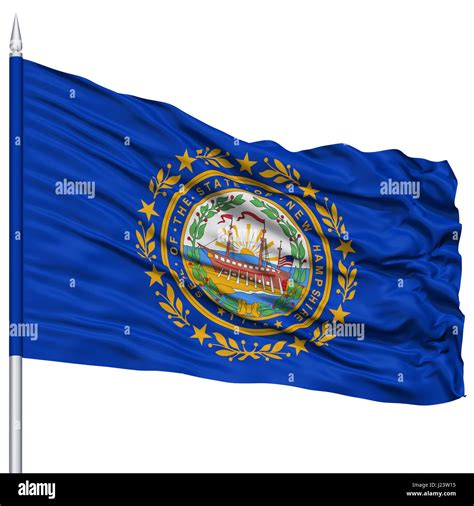 Isolated New Hampshire Flag On Flagpole Usa State Stock Photo Alamy