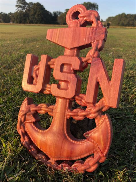Us Navy Cpo Wooden Anchor Etsy