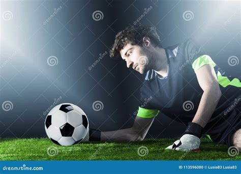 Goalkeepersoccer Fotball Matchchampionship Concept With Soccer Ball