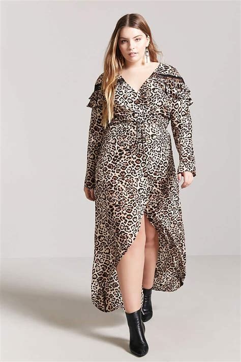 plus size leopard print surplice wrap maxi dress forever21 plus size dresses maxi dress