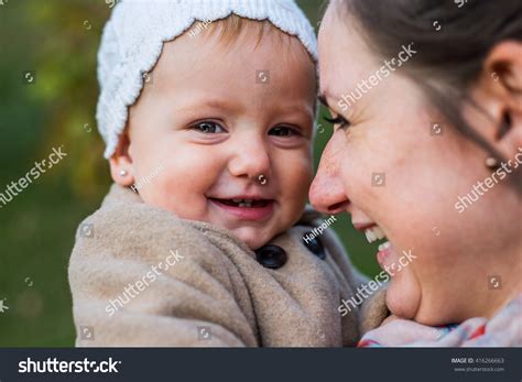 Close Mother Holding Her Cute Baby Stock Photo 416266663 Shutterstock