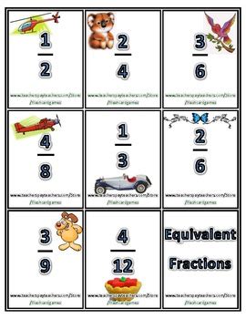 Top math flashcards some mathematicians used to say that math is in everything. Equivalent Fractions Flash Cards by FlashCardGames | TpT
