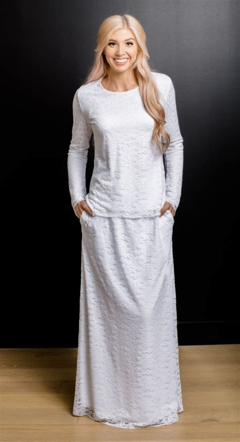 Ireland Set 2519 Lds Temple Dresses White Elegance Temple Dress