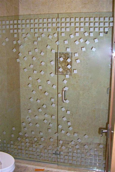 falling squares glass shower enclosure sans soucie etched glass shower doors glass shower