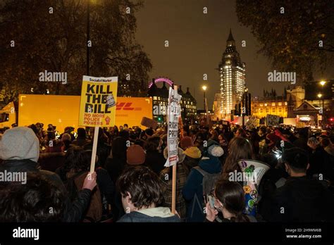 various protest groups in london turn up to parliament to protest against the police crime