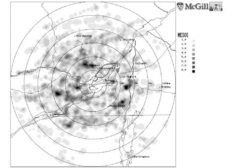 Geographical Distribution Of Mesocyclonic Vortices Around The Mcgill