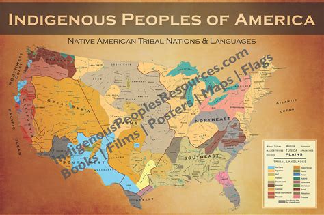 Native American Map Tribal Nations And Languages Posterwall Map