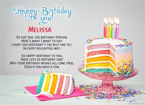 Wishes Melissa For Happy Birthday