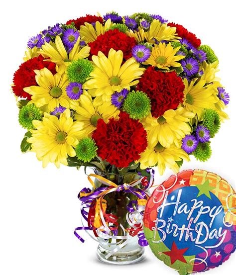 Birthday flowers and balloons delivery uk. Best Wishes Bouquet with Birthday Balloon at From You ...