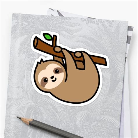 Sloth Sticker By Littlemandyart Sloth Stickers Sloth Doodle Cute