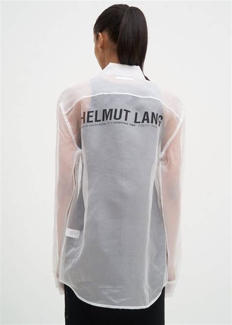 Helmut Lang Silk Logo Shirt White On Garmentory Helmut Lang Logo
