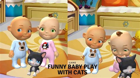 Game Bayi Lucu Bermain Bersama Kucing Funny Baby Games Play With Cats