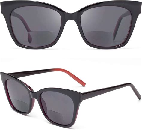 amorays stylish cateye bifocal reading glasses vintage polarized sun readers for women anti
