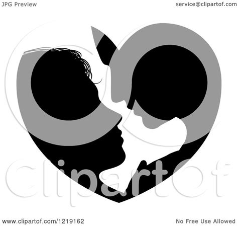 Clipart of a Silhouetted Couple Forming a Heart As They Lean in for a Kiss - Royalty Free Vector ...