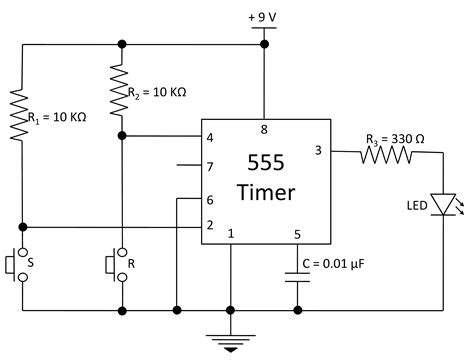 Bistable Multivibrator Using 555 Timer Ic