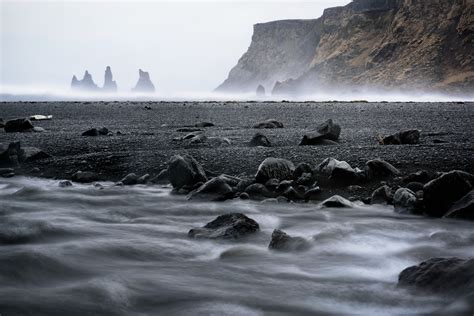 Wallpaper Beach Black Cliff Commons D750 Desert Dreamy Iceland