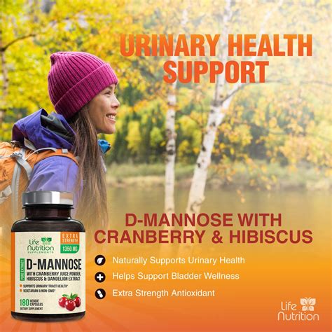 D Mannose Capsules With Cranberry Extra Strength Support 1350mg