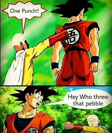 Goku Vs Saitama Dragon Ball Z One Punch Man Who Threw That Pebble Lol