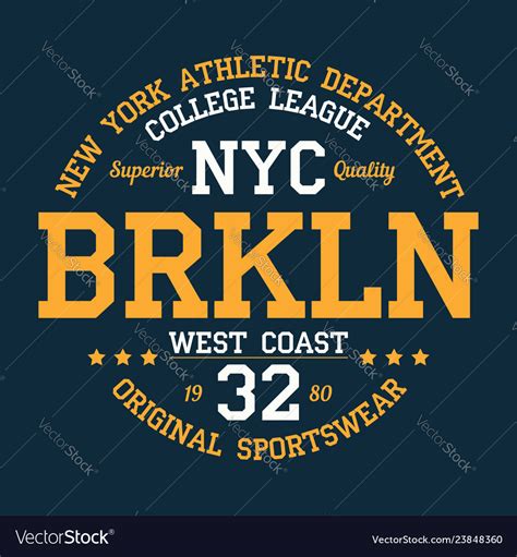 New York Brooklyn Typography For T Shirt Vector Image