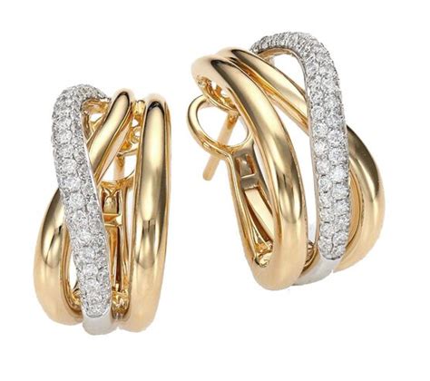 Roberto Coin Crossover Diamond Earrings 18k 518188ajerx0 Ben Bridge