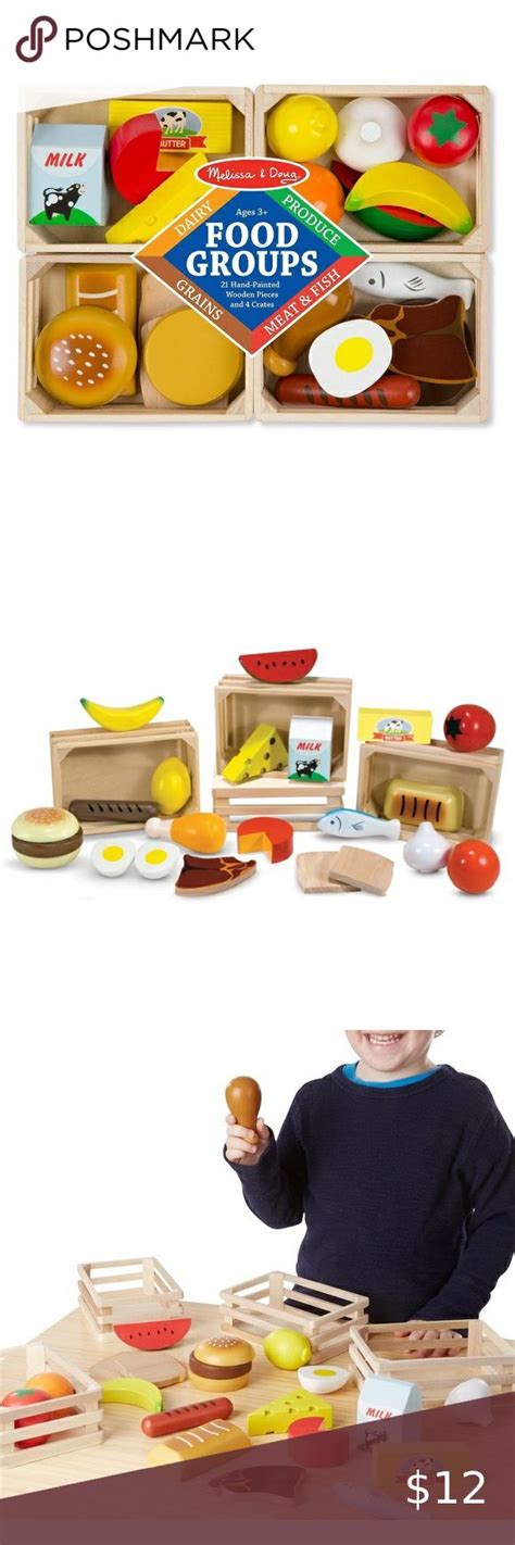 Melissa And Doug New Wooden Five Food Groups Play Food Set In 2022 Play