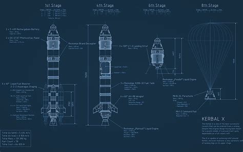 Hd Wallpaper Blueprint Kerbal Program Rocket Space Spaceship