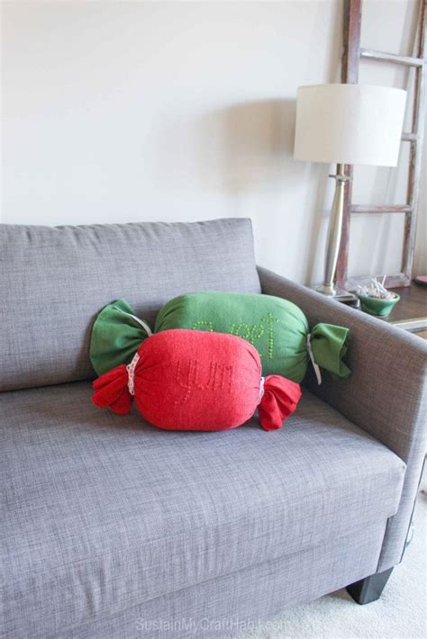 DIY No-Sew Sweet Candy Throw Pillows - Sustain My Craft Habit