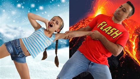 Quente Vs Frio Hot Vs Cold Challenge With Dad Youtube