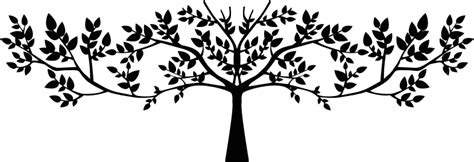 Tree And Leaves Silhouette Expanded Openclipart