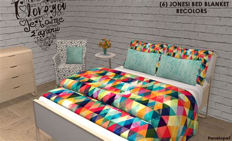 Mod The Sims Patterned Jonesi Bed Blanket Recolors Bed Blanket Bed