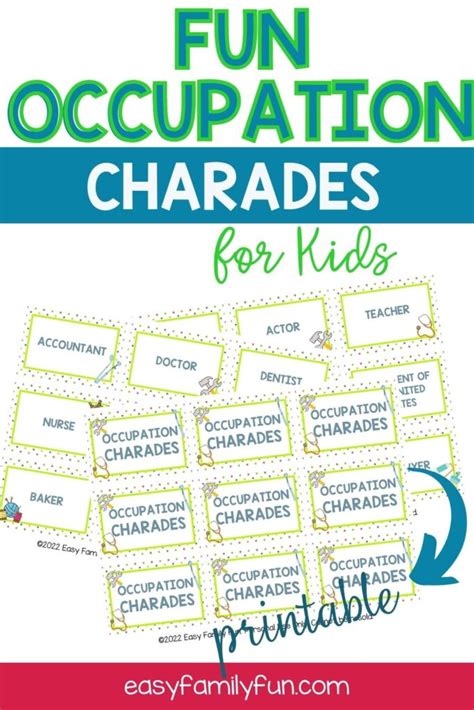 100 Occupation Charades Ideas Downloadable Cards