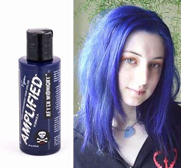 Natural hair is dark brown, bleached something of a gradient from natural hair at roots to pale blonde at the tips before applying dye sparks electric blue after 8 shampoos. Manic Panic AMPLIFIED dye- After Midnight Blue (Lasts 30% ...