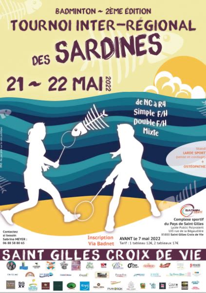 tournoi des sardines le 21 et 22 mai 2022 saint gilles croix de vie comite de vendee de