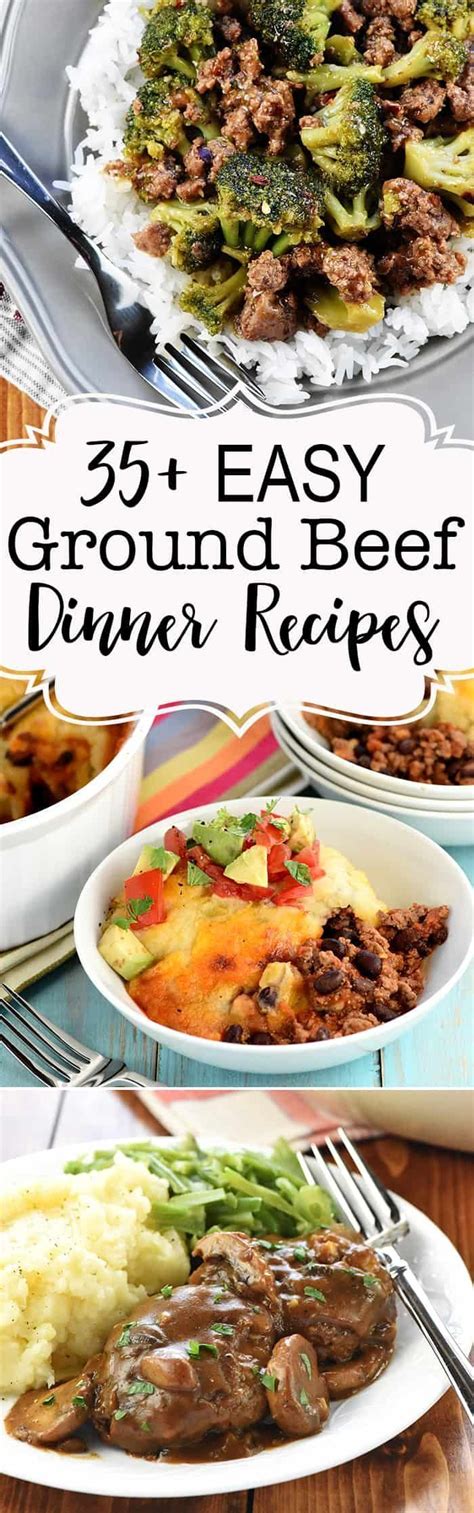 Easy Dinner Recipes with Ground Beef ~ 35 quick, family ...