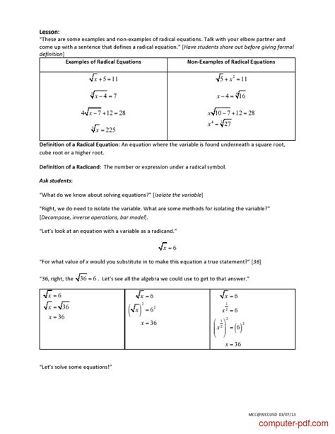 solving radical equations examples pdf tessshebaylo