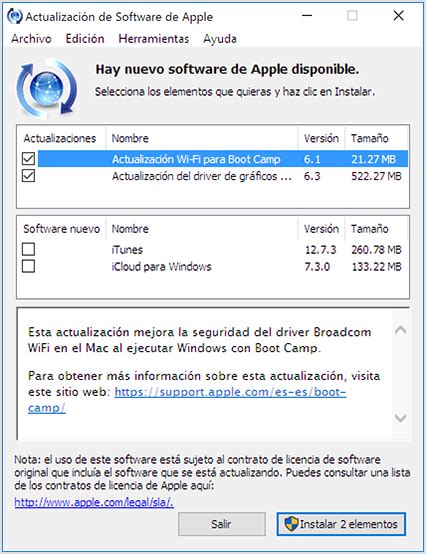 Cómo Usar Apple Software Update Para Windows Soporte Técnico De Apple