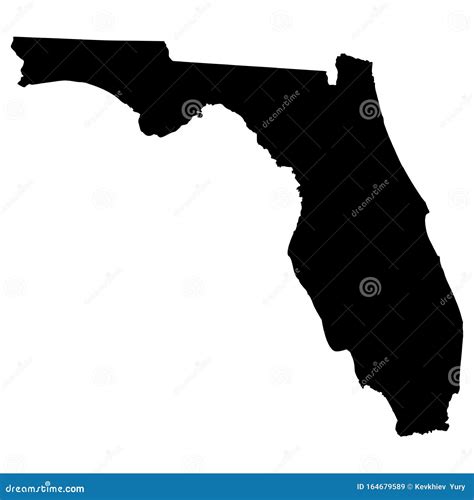 Mapa De La Silueta Del Estado De Florida Vector Ilustración Eps 10