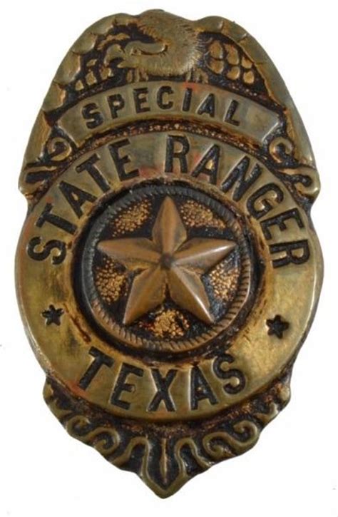 Special State Ranger Texas Ranger Badge Authentic