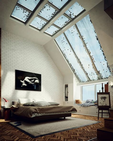 Sloped Skylight Interior Design Ideas