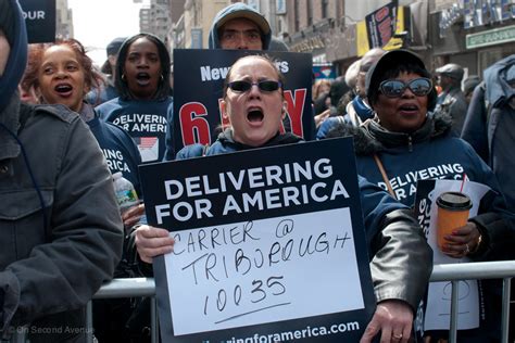 Delivering For America New York City Rally To Save Six Day Mail Service On Second Avenue