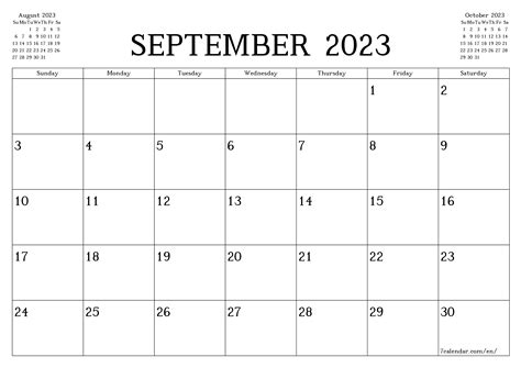 Blank Monthly Printable Calendar And Planner For Month September 2023