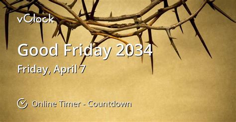 When Is Good Friday 2034 Countdown Timer Online Vclock